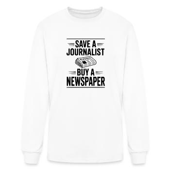 Save a Journalist Buy a Newspaper - Men's Long Sleeve T-Shirt - white - Front