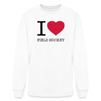 I love Field Hockey - Men's Long Sleeve T-Shirt - white - Front