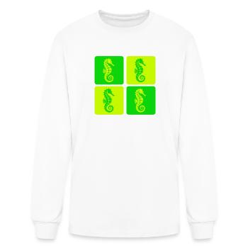 Sea Horse Sea Design - Men's Long Sleeve T-Shirt - white - Front