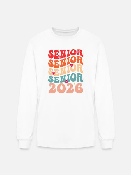 Senior Class 2026 Floral Rainbow - Men's Long Sleeve T-Shirt - white