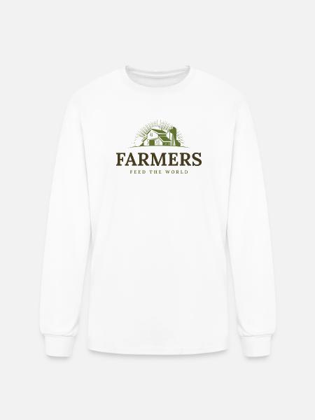 Farmers Sunburst Barn Emblem - Men's Long Sleeve T-Shirt - white