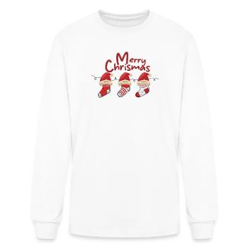Merry Christmas Sock Trio - Men's Long Sleeve T-Shirt - white - Front