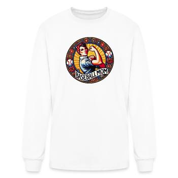Baseball Mom 1970s Emblem - Men's Long Sleeve T-Shirt - white - Front