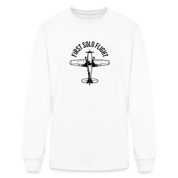 First Solo Flight Student Pilot Airplane - Men's Long Sleeve T-Shirt - white - Front