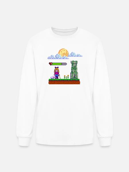 Pixel Heroine Art Design - Men's Long Sleeve T-Shirt - white