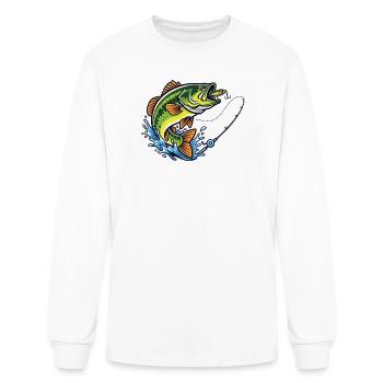 Bass Splash Lure Art - Men's Long Sleeve T-Shirt - white - Front