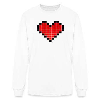 Pixel Art Heart - Men's Long Sleeve T-Shirt - white - Front