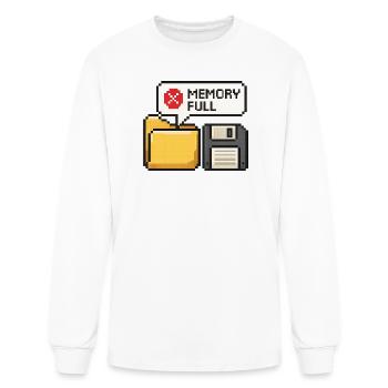 Memory Full Pixel Art Error Retro 90s Floppy Disk - Men's Long Sleeve T-Shirt - white - Front