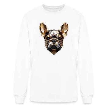 Sweet Frenchie French Bulldog artsy trophy dog  - Men's Long Sleeve T-Shirt - white - Front