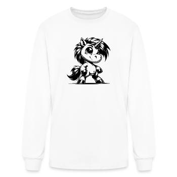 Little Hero On Four Hooves And A Magic Horn - Men's Long Sleeve T-Shirt - white - Front