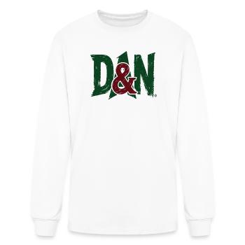 D&N Bold Brush Accent Logo - Men's Long Sleeve T-Shirt - white - Front