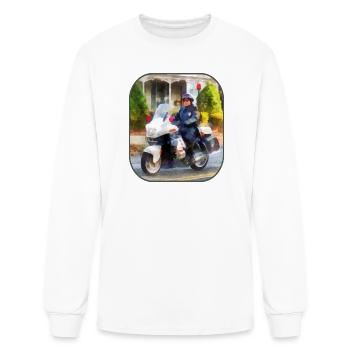 Suburban Motorcycle Cop - Men's Long Sleeve T-Shirt - white - Front