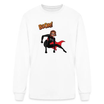 Black Suit Heroine with Red Cape - Men's Long Sleeve T-Shirt - white - Front