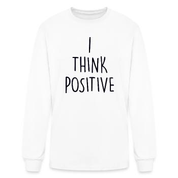 I think positive - Men's Long Sleeve T-Shirt - white - Front