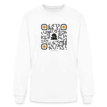 Decentralized Intel: Scannable geck0x.com QR Code - Men's Long Sleeve T-Shirt - white - Front