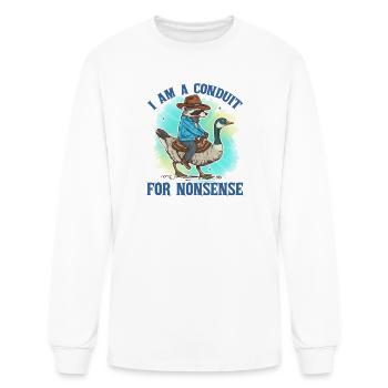 I Am A Conduit For Nonsense Funny Cowboy Racoon - Men's Long Sleeve T-Shirt - white - Front