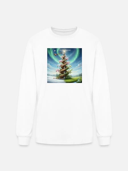 United Seasons Christmas Spiral Tree - Men's Long Sleeve T-Shirt - white