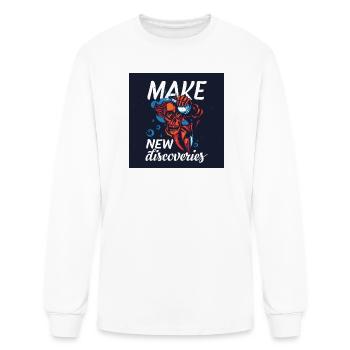 Make New Discoveries Skull Dive - Men's Long Sleeve T-Shirt - white - Front