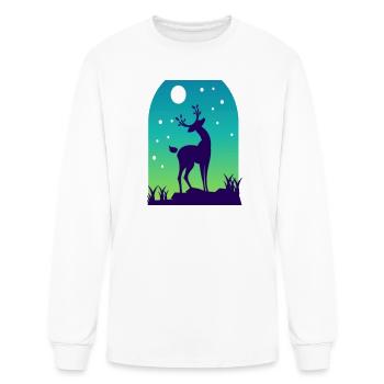 Midnight Stag under Moonlight - Men's Long Sleeve T-Shirt - white - Front