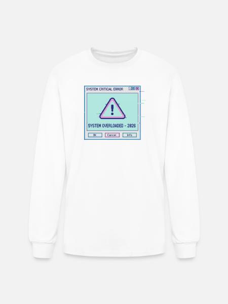 Glitchy System Overload 2026 - Men's Long Sleeve T-Shirt - white