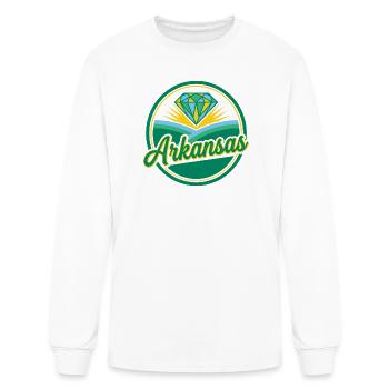 Arkansas Diamond Sunrise Emblem - Men's Long Sleeve T-Shirt - white - Front