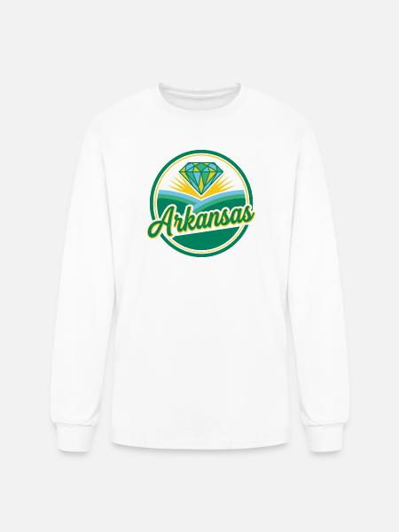 Arkansas Diamond Sunrise Emblem - Men's Long Sleeve T-Shirt - white