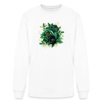 Emerald Floral Bouquet - Men's Long Sleeve T-Shirt - white - Front
