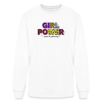 "Girl Power – Smash the Patriarchy" Feminist - Men's Long Sleeve T-Shirt - white - Front