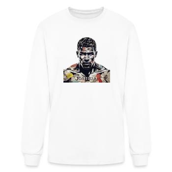 Joshua Newspaper Collage Portrait - Men's Long Sleeve T-Shirt - white - Front