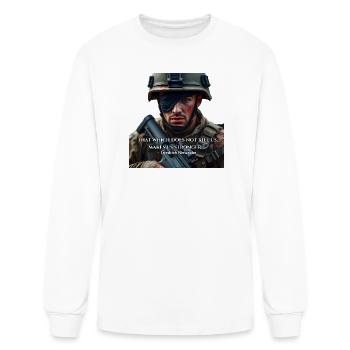 Nietzsche Warrior Quote Tee - Men's Long Sleeve T-Shirt - white - Front