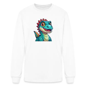 Turquoise Dino Joy - Men's Long Sleeve T-Shirt - white - Front
