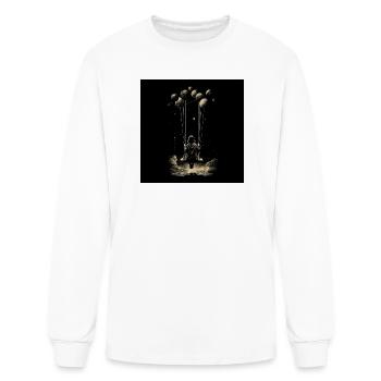 Fille sur une balançoire cosmique - T-shirt à manches longues Homme - blanc - Devant