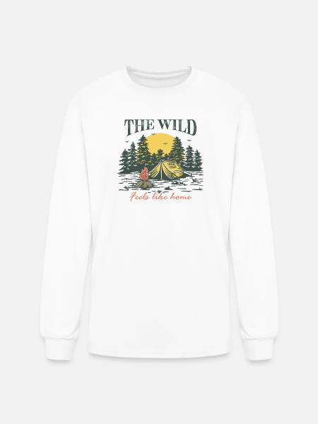 The Wild Feels Like Home - Men's Long Sleeve T-Shirt - white