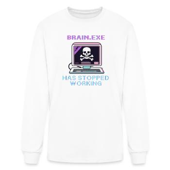 Neon Retro Skull Computer - Men's Long Sleeve T-Shirt - white - Front
