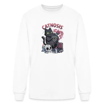 Catnosis Hypnotic Black Cat Magic Occult - Men's Long Sleeve T-Shirt - white - Front