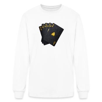 Black Gold Royal Flush Playing Cards Poker Players - Men's Long Sleeve T-Shirt - white - Front