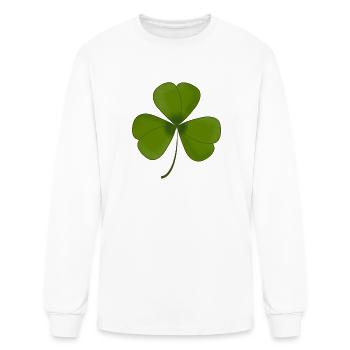 Emerald Shamrock Leaf - Men's Long Sleeve T-Shirt - white - Front