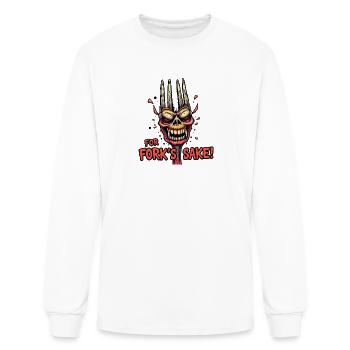 ''For Fork's Sake'' - Men's Long Sleeve T-Shirt - white - Front