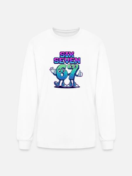 Six Seven 6 7 - Men's Long Sleeve T-Shirt - white