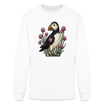 Art en verre de macareux atlantique et d’occasion de mer - T-shirt à manches longues Homme - blanc - Devant