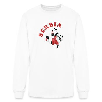 Serbia Soccer Panda - Men's Long Sleeve T-Shirt - white - Front