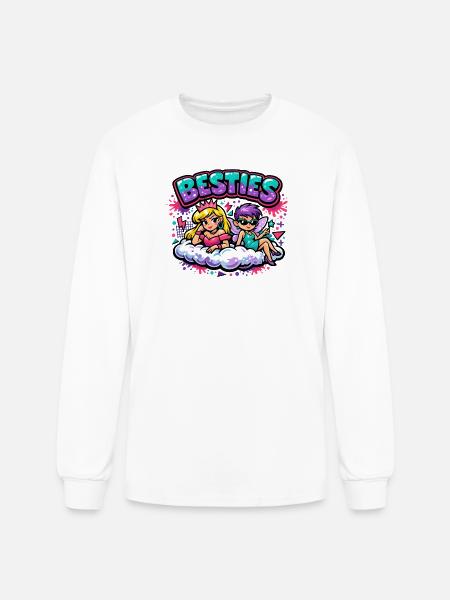 Besties Cloud Duo - Men's Long Sleeve T-Shirt - white