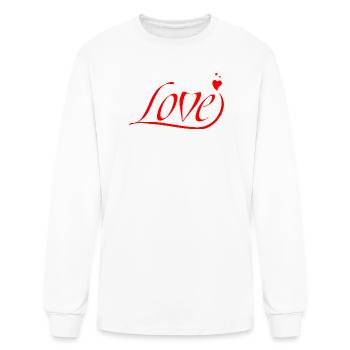Romantic Love Script Heart - Men's Long Sleeve T-Shirt - white - Front
