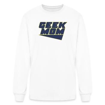 Geek Mom Emblem Swoosh - Men's Long Sleeve T-Shirt - white - Front
