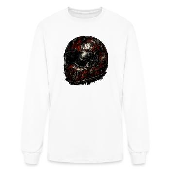 Grains du Casque de Rouille Cramoisie - T-shirt à manches longues Homme - blanc - Devant