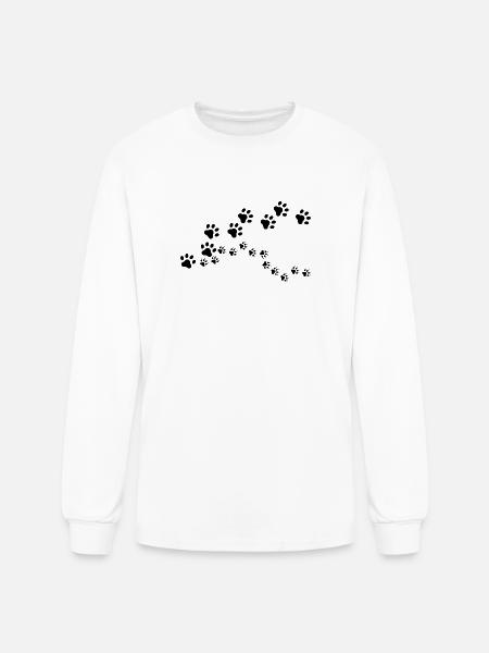 Pawprint Trail - Men's Long Sleeve T-Shirt - white