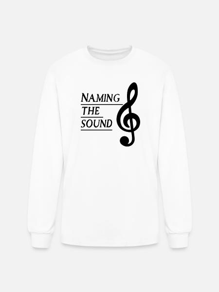 Bold Treble Clef Line Art - Men's Long Sleeve T-Shirt - white