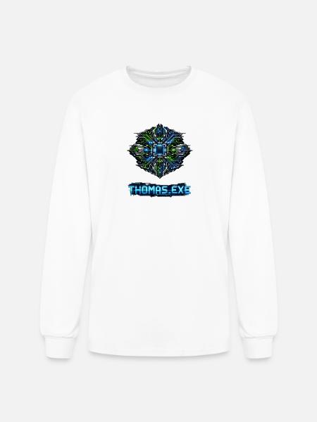 Neon Circuit Emblem - Men's Long Sleeve T-Shirt - white