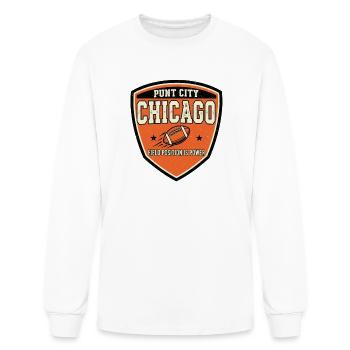 Punt City Chicago Patch - Men's Long Sleeve T-Shirt - white - Front