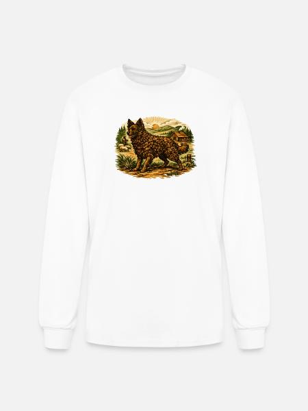 Rustic Shepherd at Sunset Farm - Men's Long Sleeve T-Shirt - white